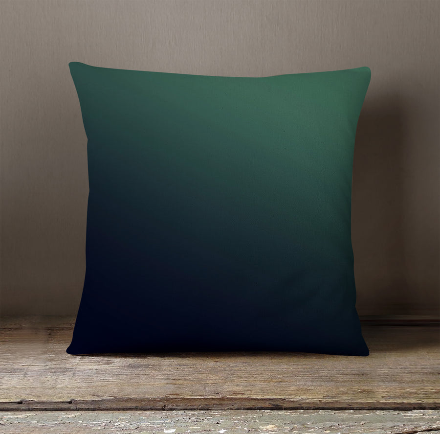 Deep Teal to Navy Gradient Minimalist Design Throw Pillow Cover