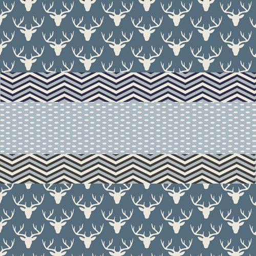 Blue Nordic Folk Stripe Pattern