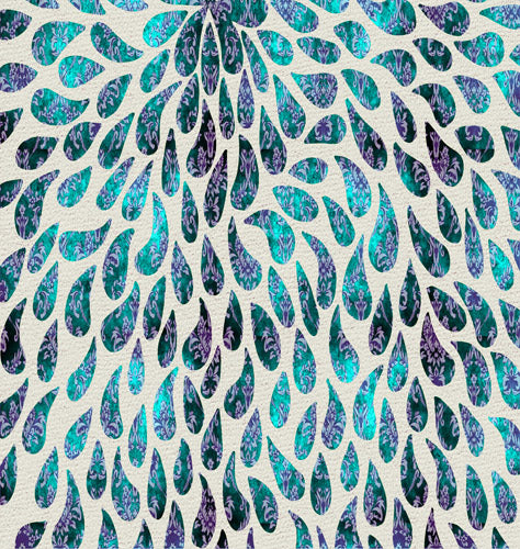 Teal and Purple Rain Drop Pattern