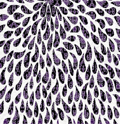 Purple Paisley Rain Drop Pattern