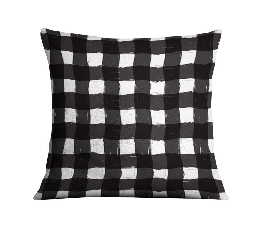 Black and White Buffalo Check Pattern Throw Pillow Cover