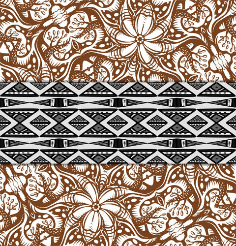 Brown Ornamental Stripe Tribal Pattern