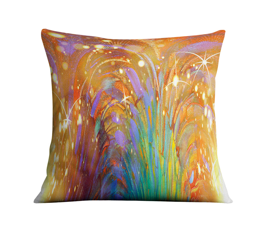 Multicolor Abstract Firework Burst Pattern Throw Pillow Cover
