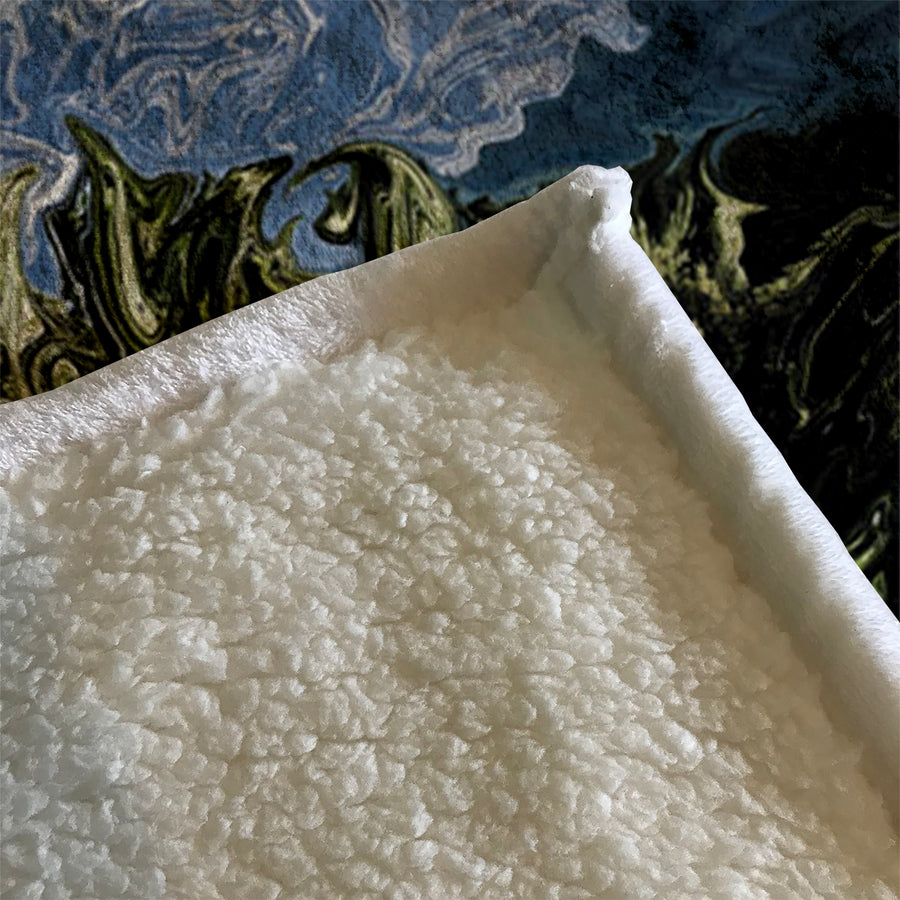 Mountain Range Landscape Scenic Artwork Fleece Sherpa Blanket