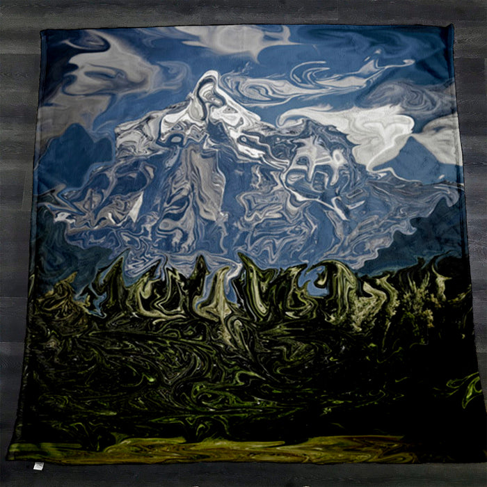Mountain Range Landscape Scenic Artwork Fleece Sherpa Blanket
