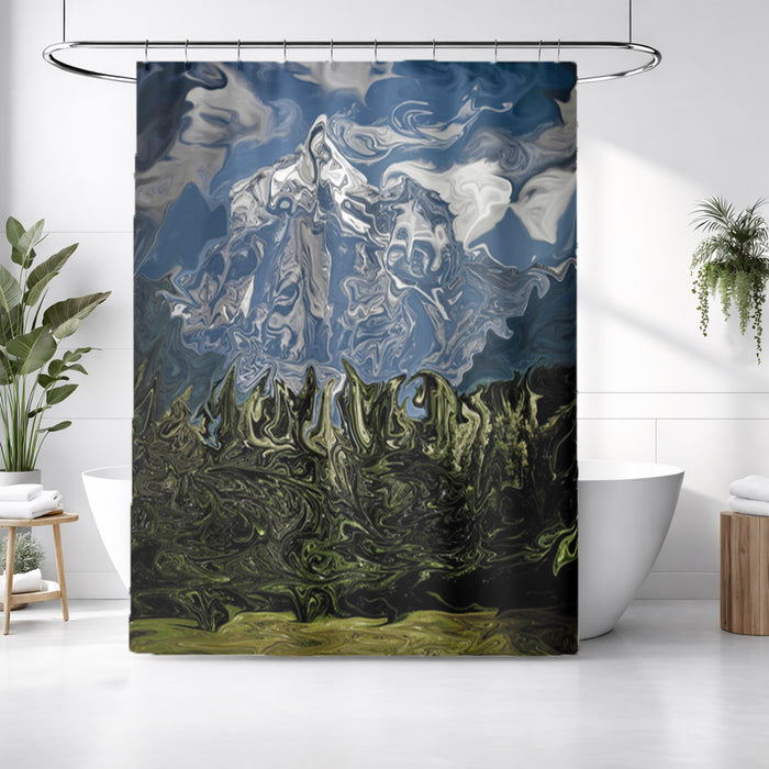 Mountain Range Landscape Scenic Artwork Shower Curtain