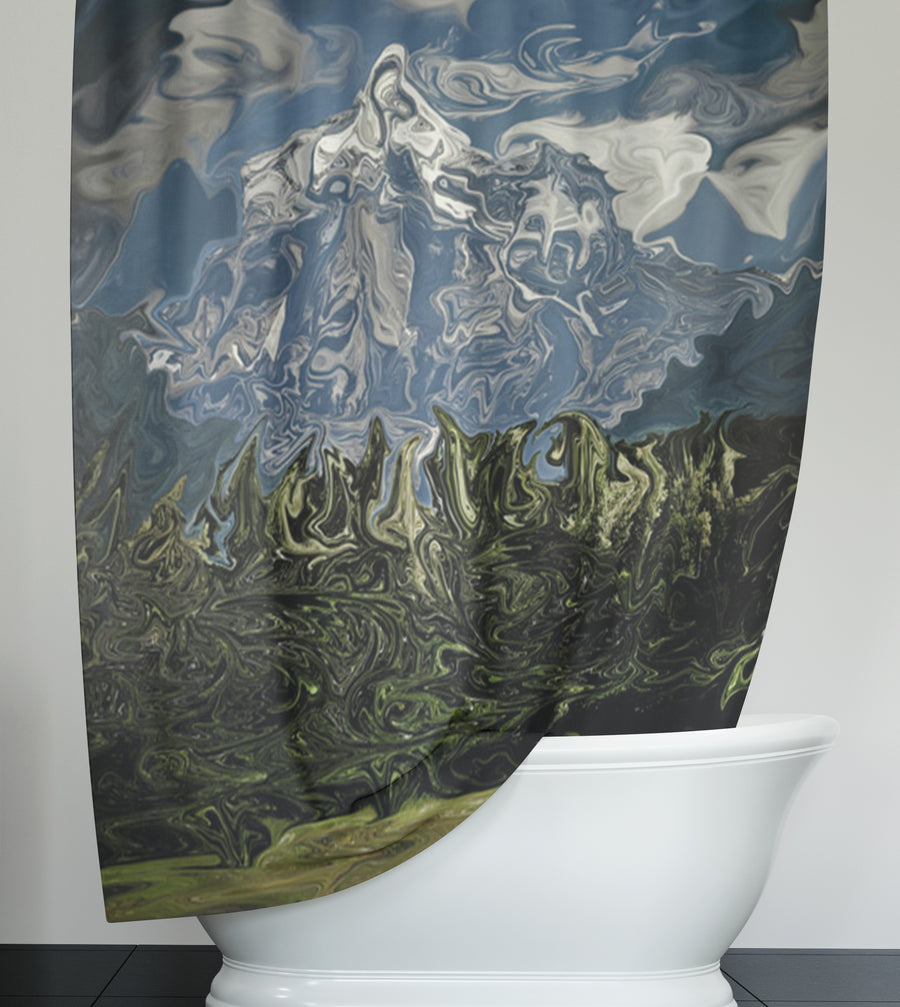 Mountain Range Landscape Scenic Artwork Shower Curtain