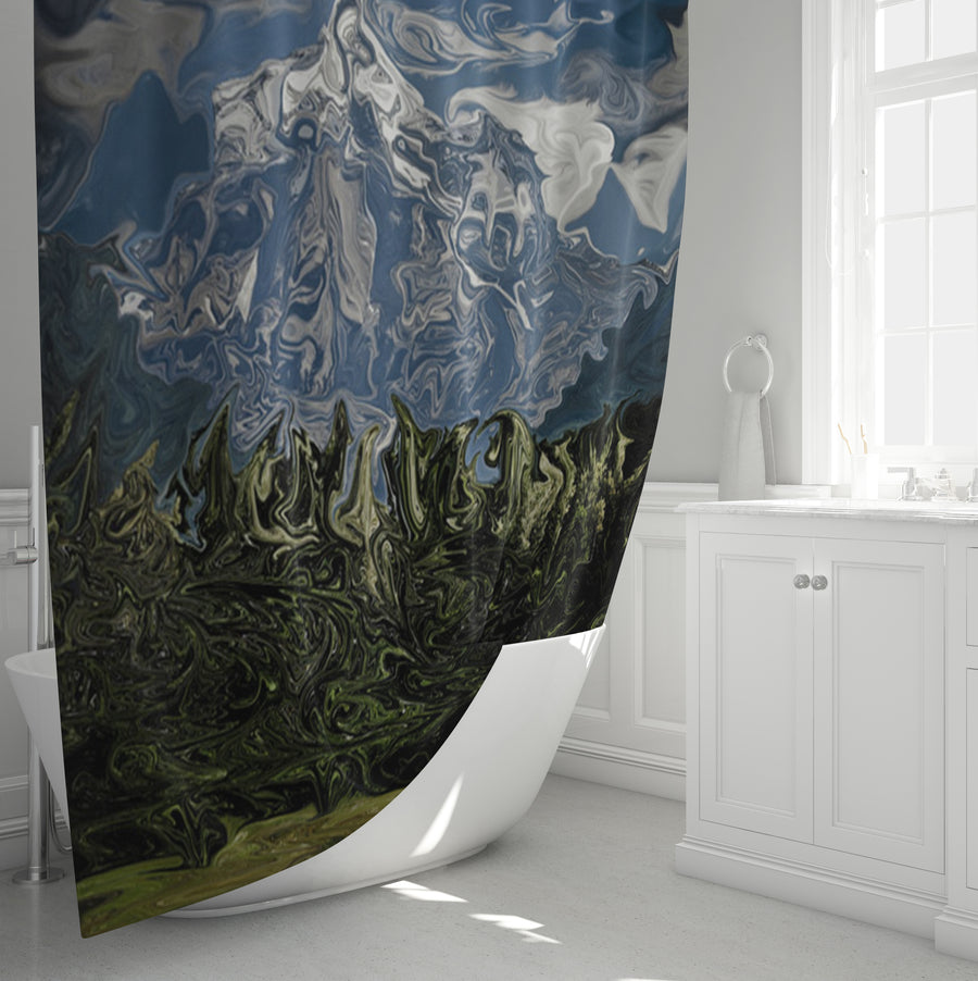 Mountain Range Landscape Scenic Artwork Shower Curtain
