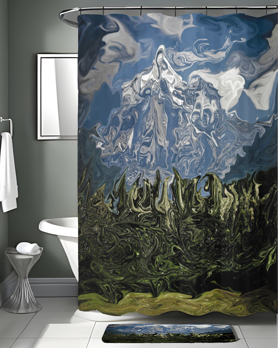 Mountain Range Landscape Scenic Artwork Shower Curtain