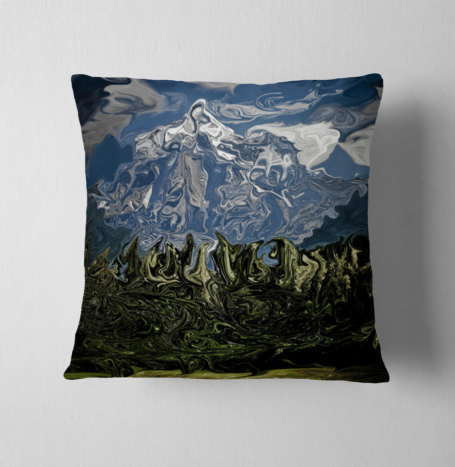Mountain Range Landscape Scenic Artwork Throw Pillow Cover