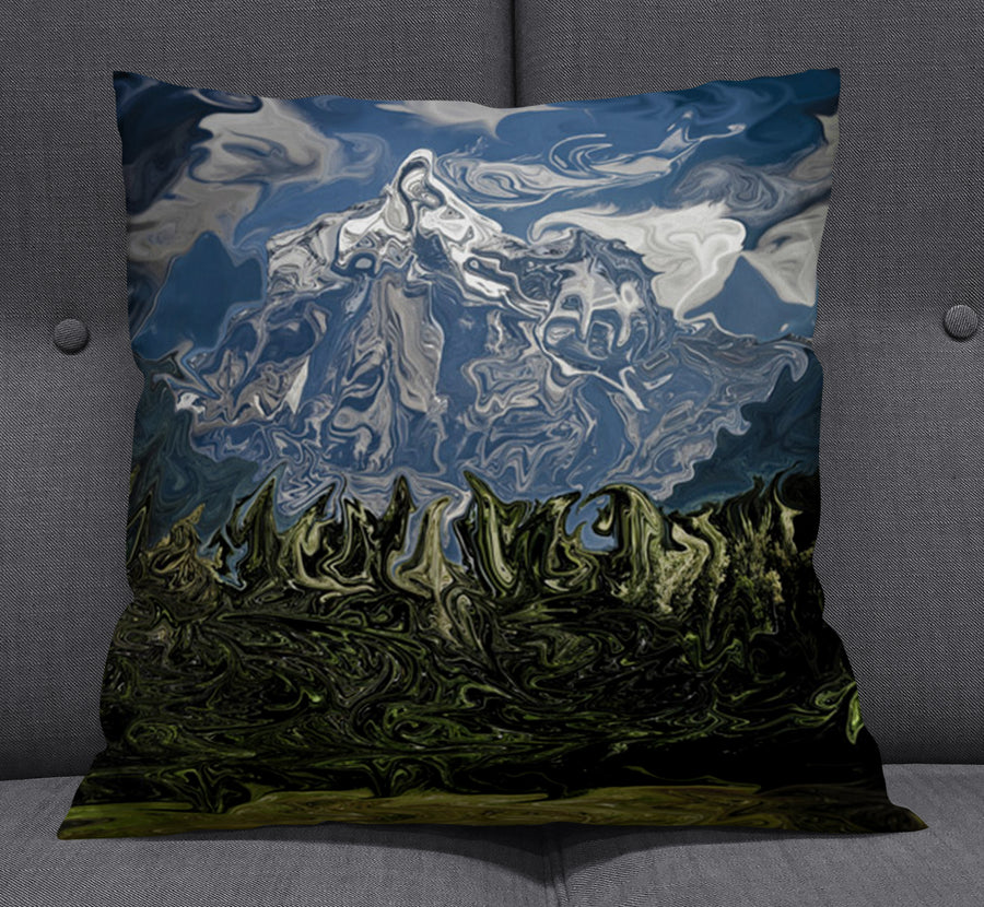 Mountain Range Landscape Scenic Artwork Throw Pillow Cover