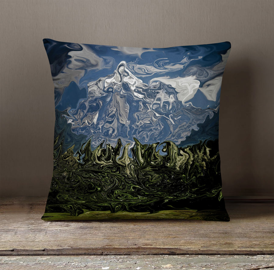 Mountain Range Landscape Scenic Artwork Throw Pillow Cover