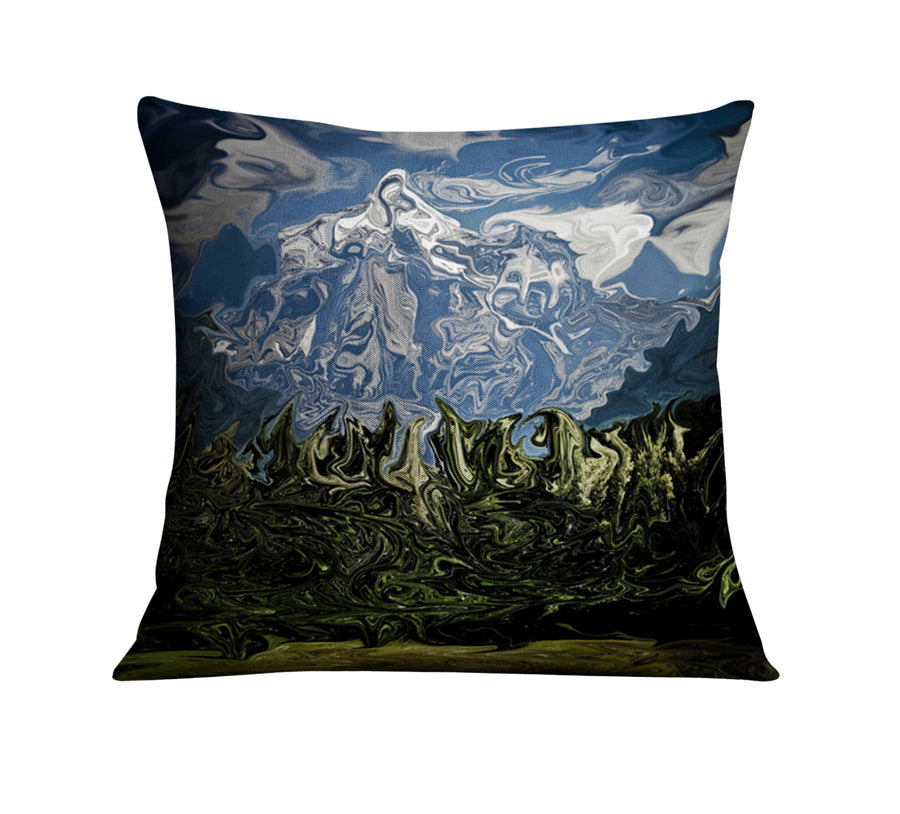 Mountain Range Landscape Scenic Artwork Throw Pillow Cover