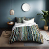 Green Wavy Abstract Stripe Comforter or Duvet Cover | Twin, Queen, King Size - Deja Blue Studios