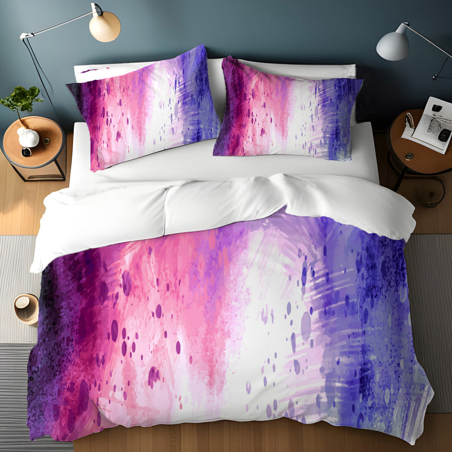 Purple and Pink Watercolor Gradient Texture Duvet Cover