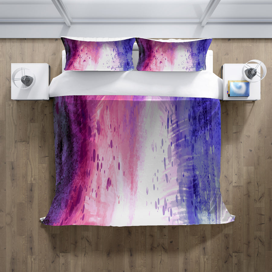 Purple and Pink Watercolor Gradient Texture Duvet Cover