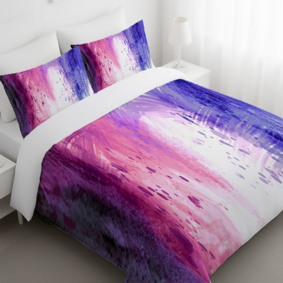 Purple and Pink Watercolor Gradient Texture Duvet Cover