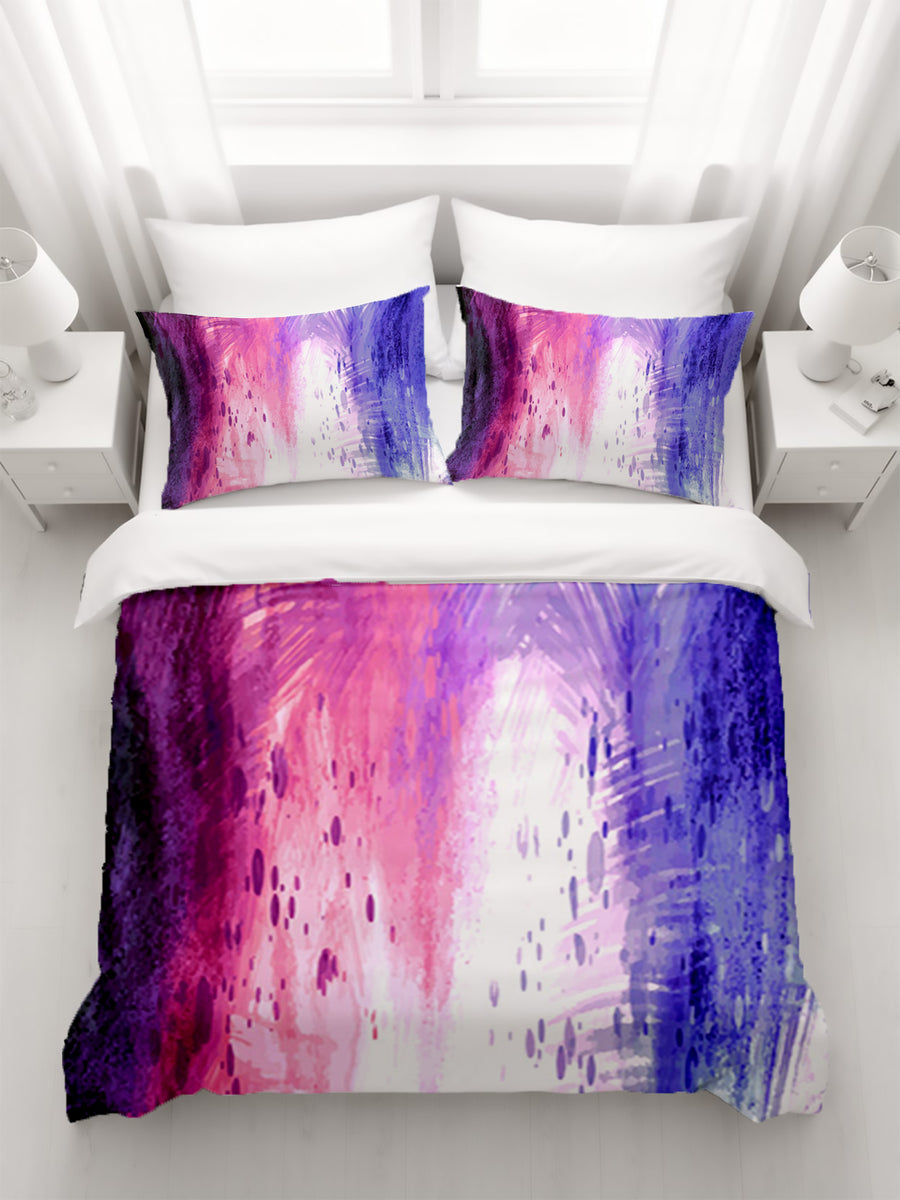 Purple and Pink Watercolor Gradient Texture Duvet Cover