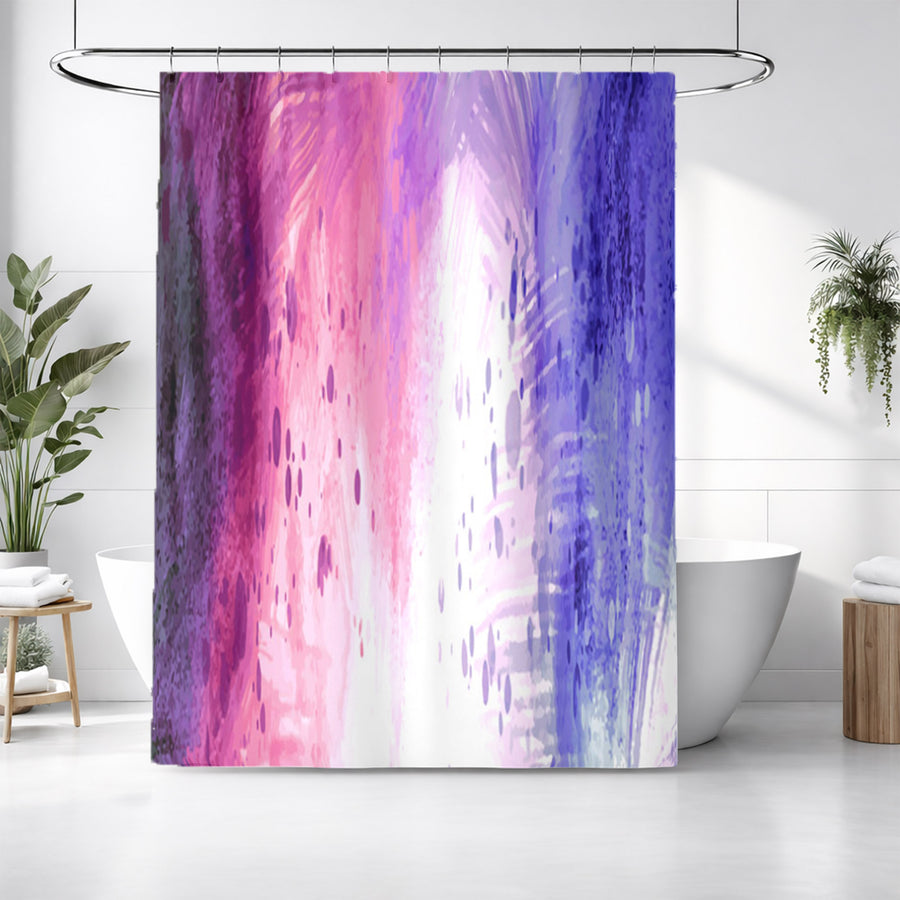 Purple and Pink Watercolor Gradient Texture Shower Curtain