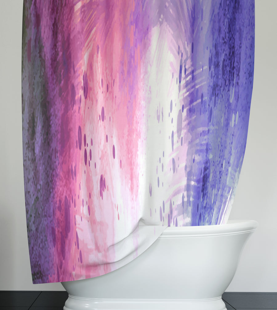 Purple and Pink Watercolor Gradient Texture Shower Curtain