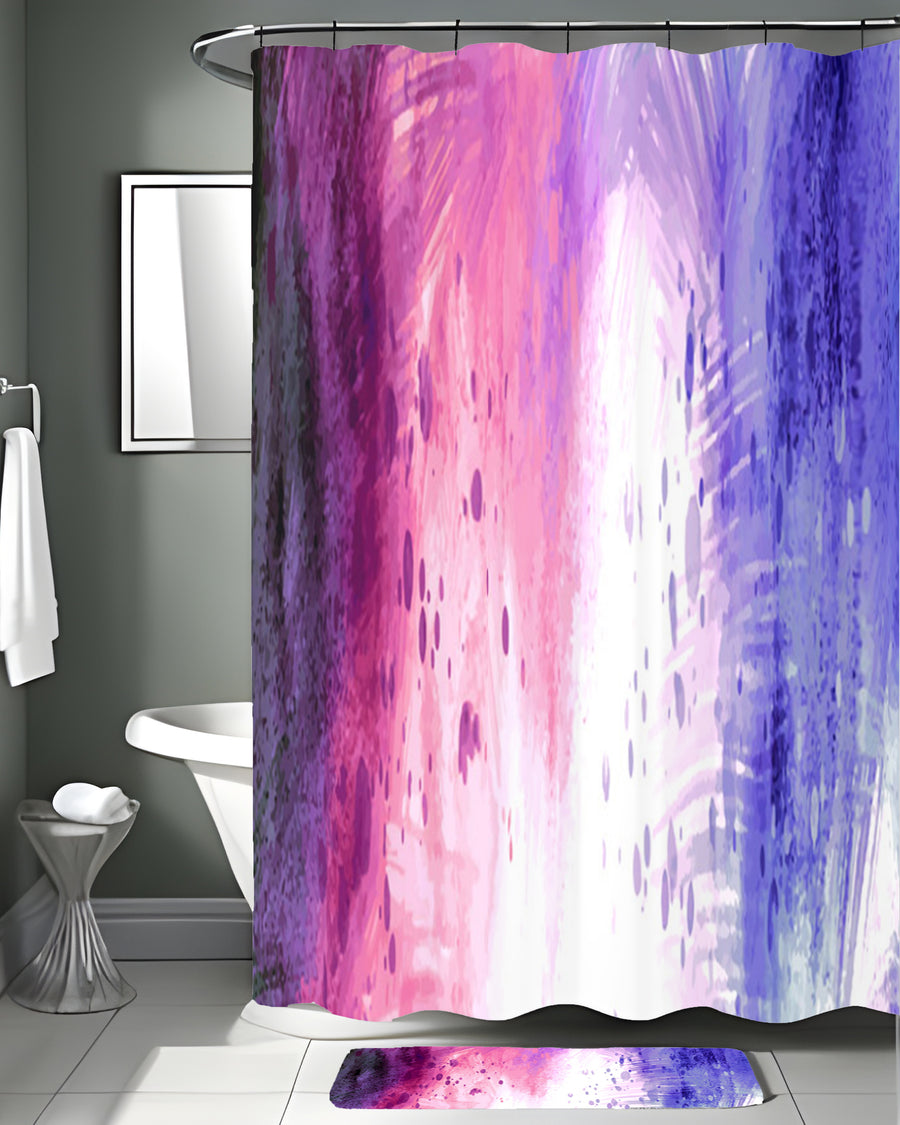 Purple and Pink Watercolor Gradient Texture Shower Curtain