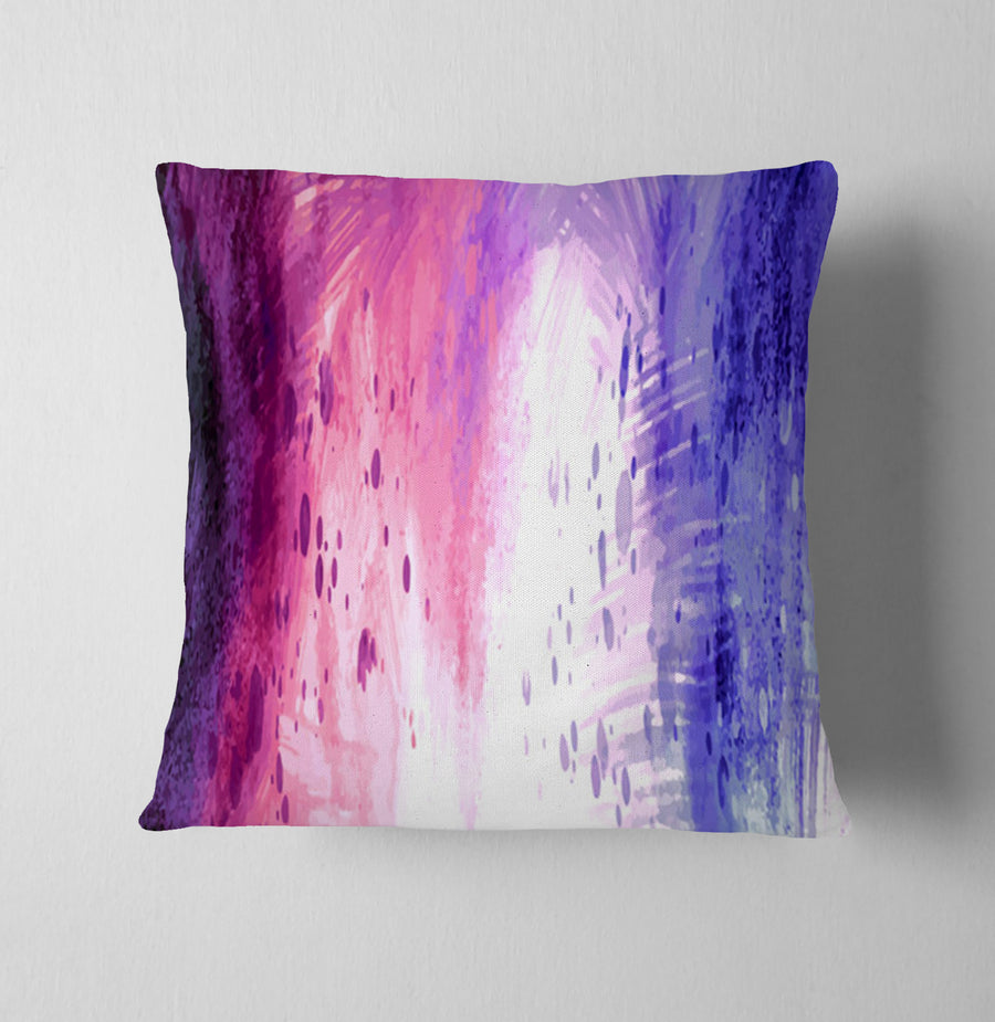 Purple and Pink Watercolor Gradient Texture Throw Pillow Cover
