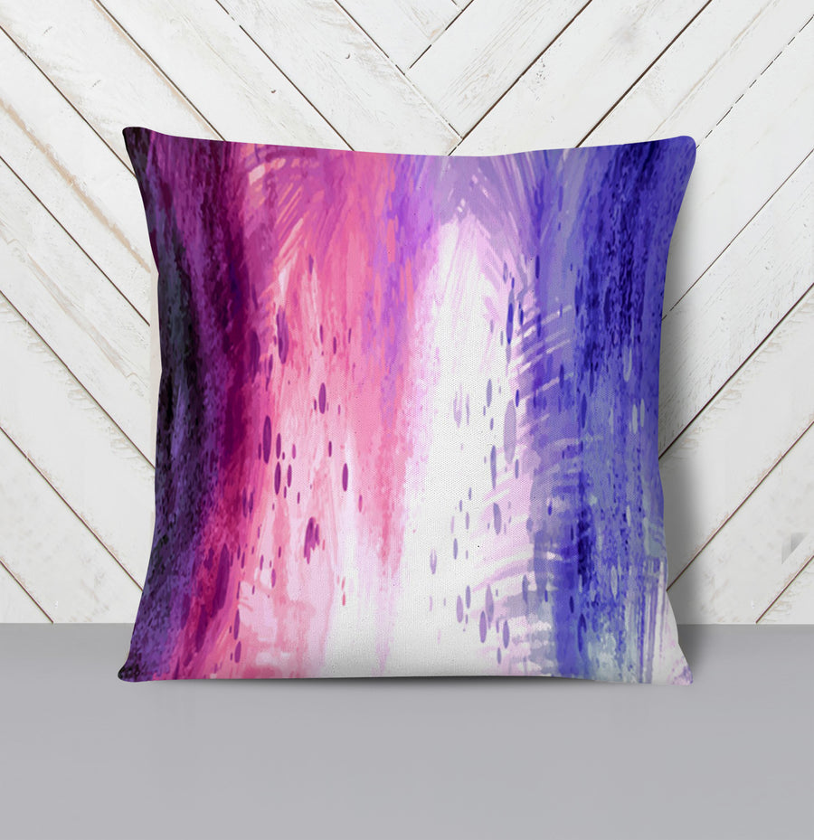 Purple and Pink Watercolor Gradient Texture Throw Pillow Cover
