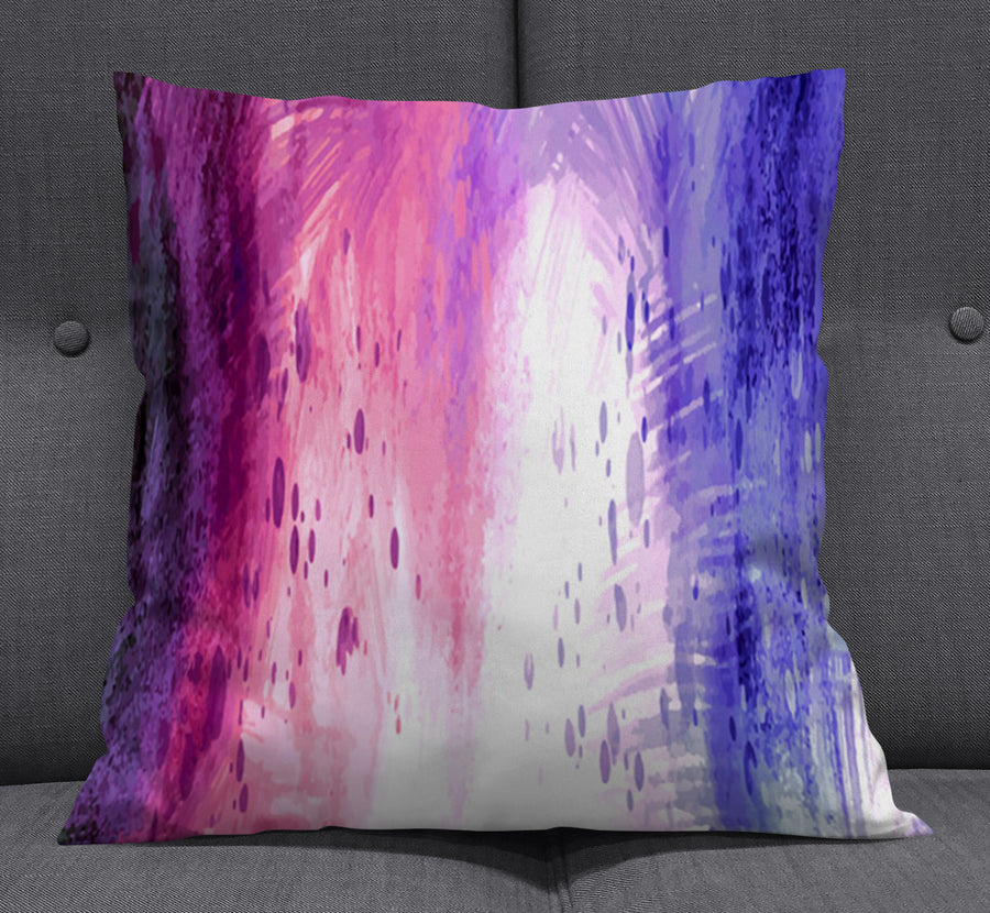 Purple and Pink Watercolor Gradient Texture Throw Pillow Cover