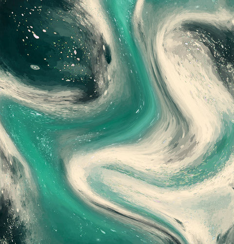 Teal and Beige Marble Swirl Pattern