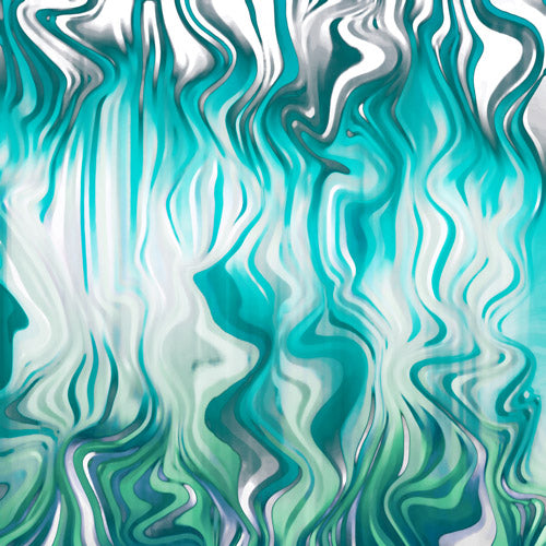Teal Liquid Marble Flow Pattern