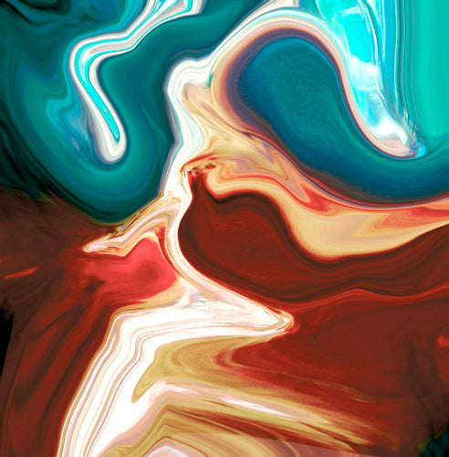 Red, Brown and Teal Marble Swirl Pattern