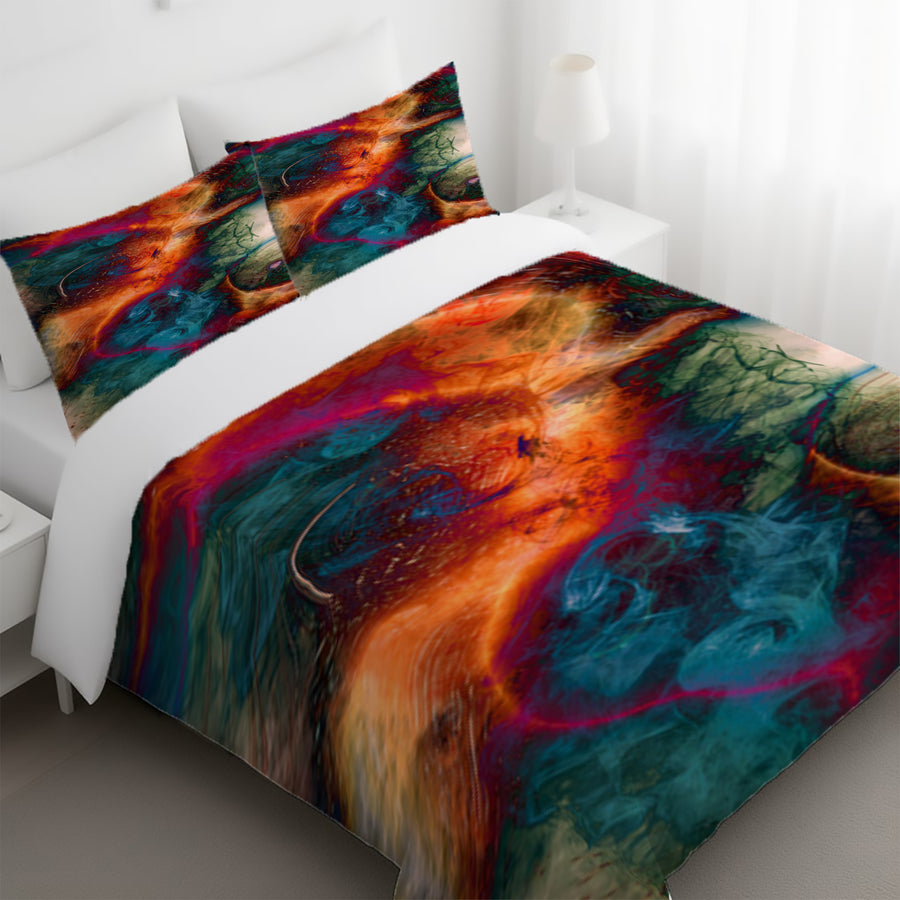 Multicolor Cosmic Marble Abstract Pattern Duvet Cover