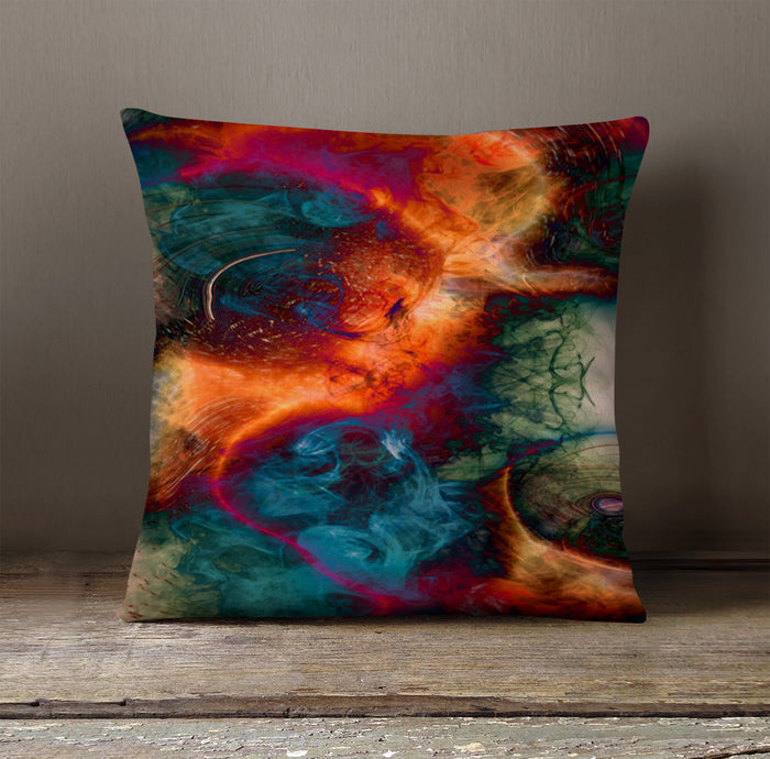 Multicolor Cosmic Marble Abstract Pattern Throw Pillow Cover