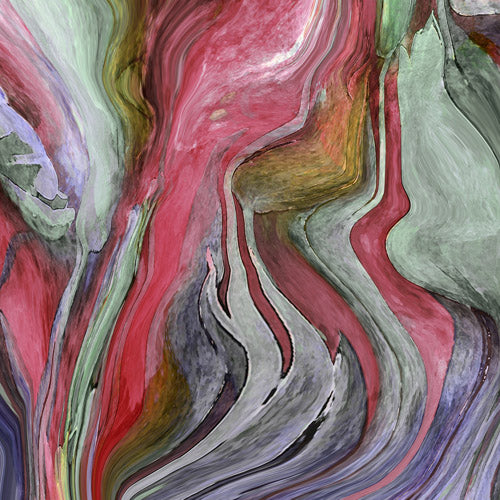 Pink and Green Marble Flow Pattern