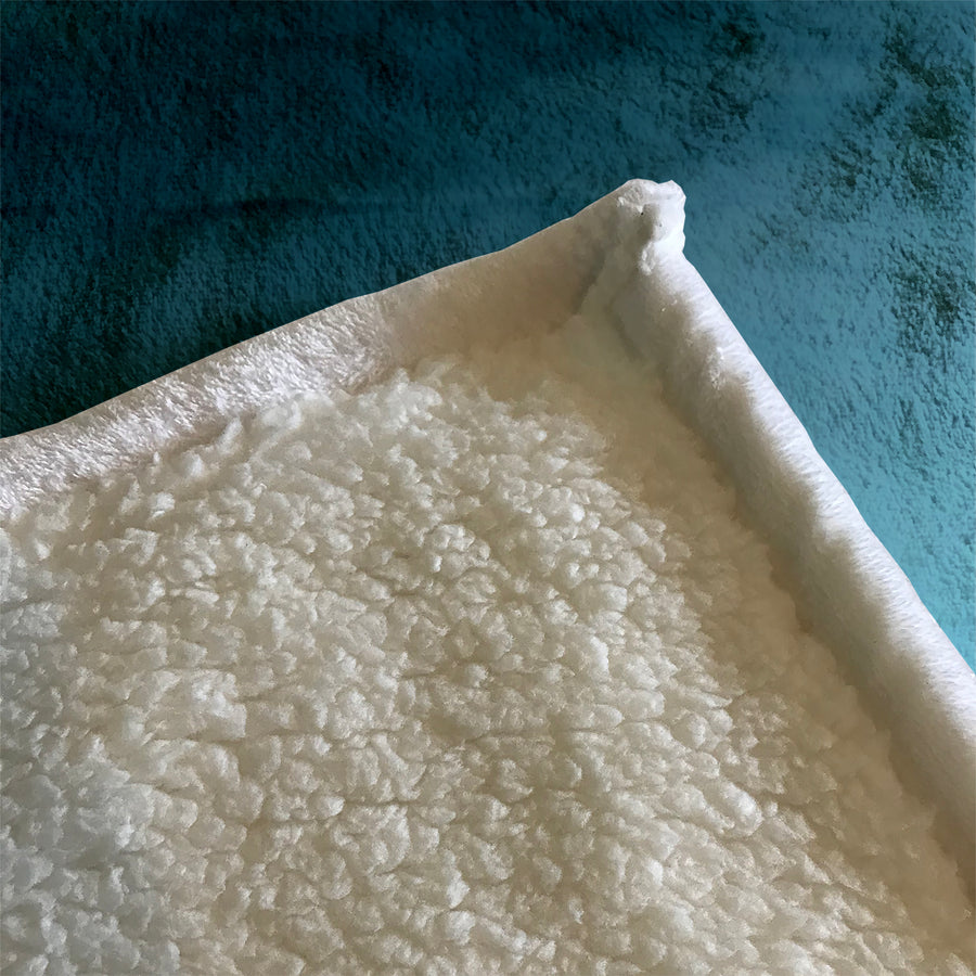 Deep Teal Gradient Abstract Texture Fleece Sherpa Blanket