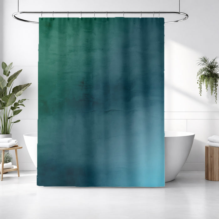 Deep Teal Gradient Abstract Texture Shower Curtain