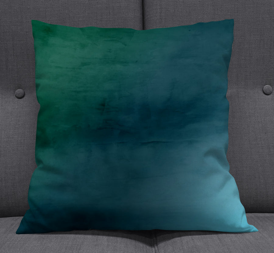 Deep Teal Gradient Abstract Texture Throw Pillow Cover