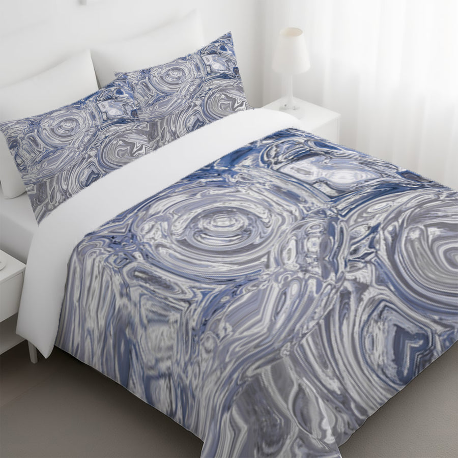 Gray Marble Swirl Texture Pattern Duvet Cover