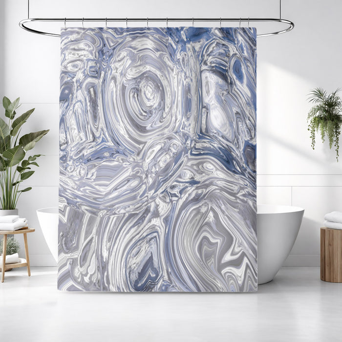 Gray Marble Swirl Texture Pattern Shower Curtain