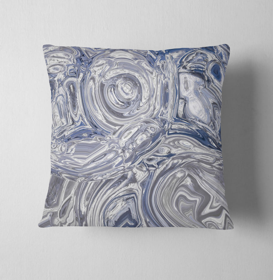 Gray Marble Swirl Texture Pattern Throw Pillow Cover