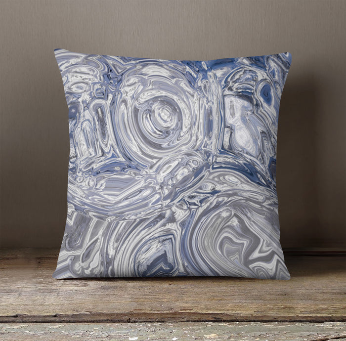 Gray Marble Swirl Texture Pattern Throw Pillow Cover