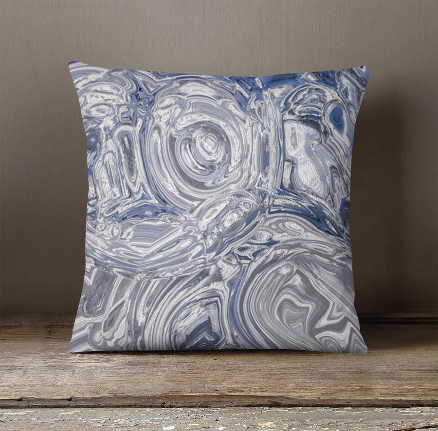 Gray Marble Swirl Texture Pattern Throw Pillow Cover