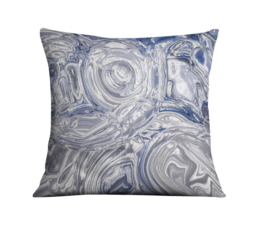 Gray Marble Swirl Texture Pattern Throw Pillow Cover
