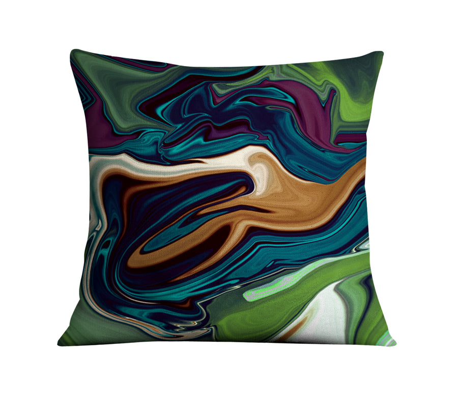 Multicolor Liquid Flow Abstract Pattern Throw Pillow Cover