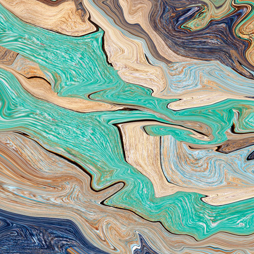 Beige and Teal Natural Stone Marble Pattern