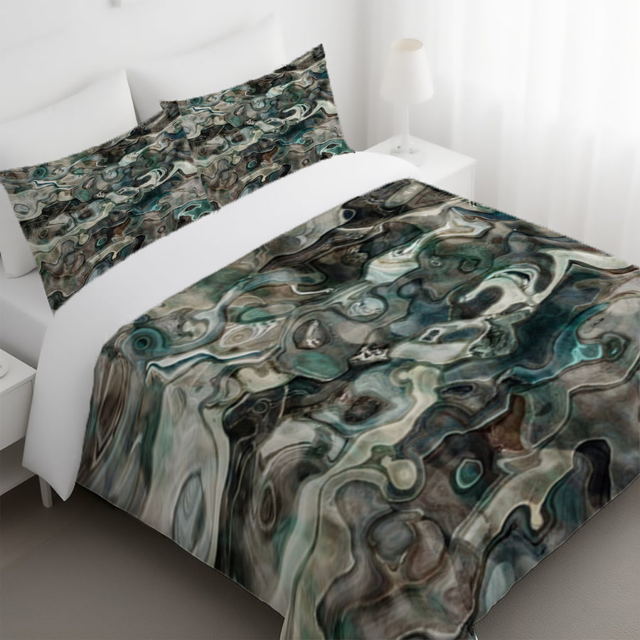 Gray Organic Stone Texture Pattern Duvet Cover