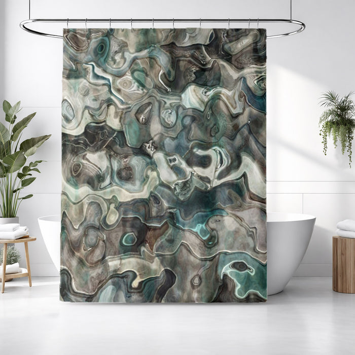Gray Organic Stone Texture Pattern Shower Curtain