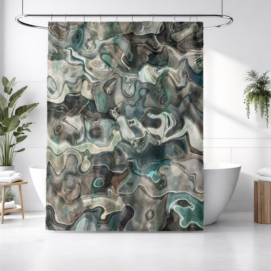 Gray Organic Stone Texture Pattern Shower Curtain