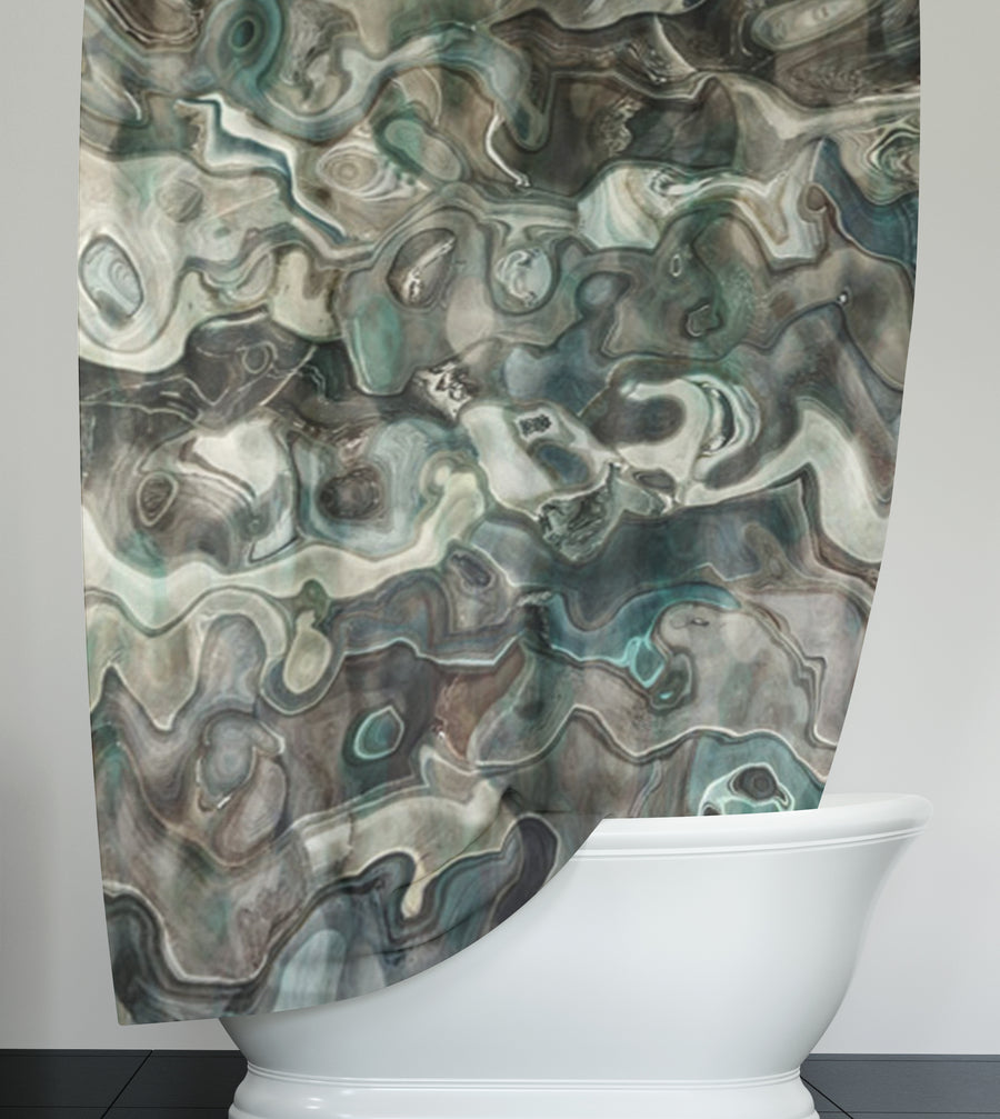 Gray Organic Stone Texture Pattern Shower Curtain