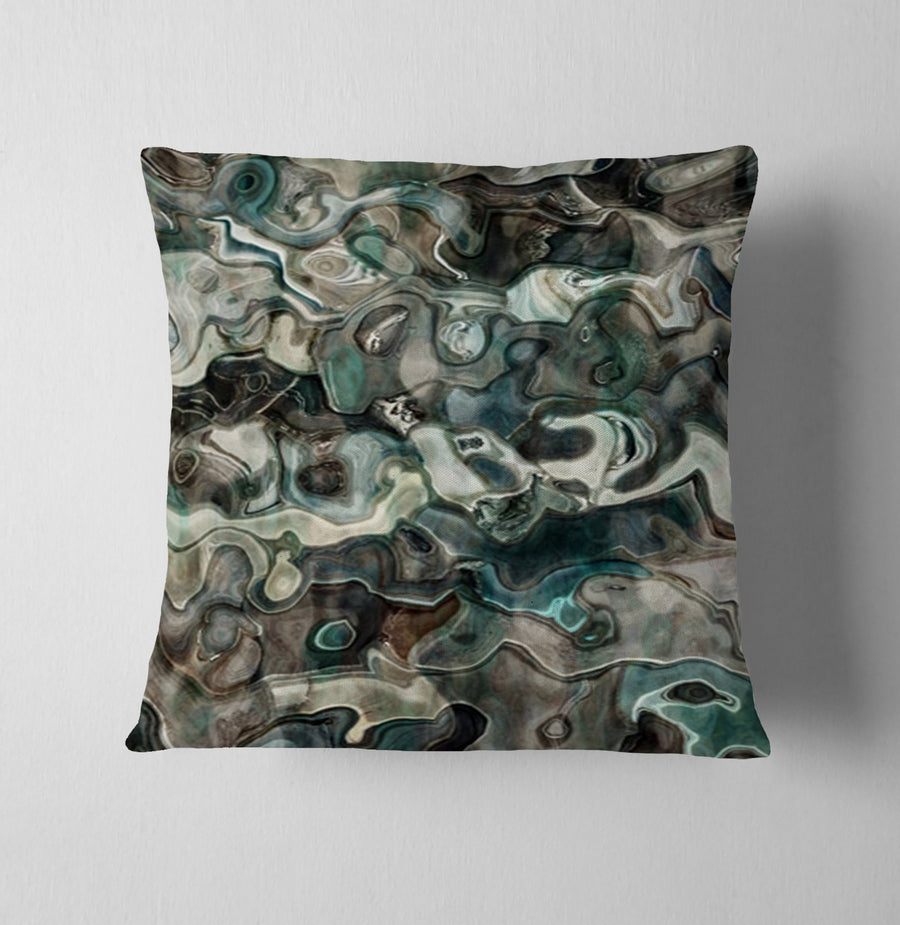 Gray Organic Stone Texture Pattern Throw Pillow Cover